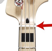 2 Pezzi Bianco Musiclily Pro Urea Resina Plastica 40mm Capotasto Jazz Bass Con Spaziatura Fondo Piatto Nut per Basso 4 Corde